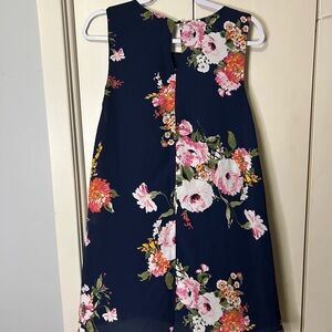 Blue Rain Dark Blue Floral Mini Dress